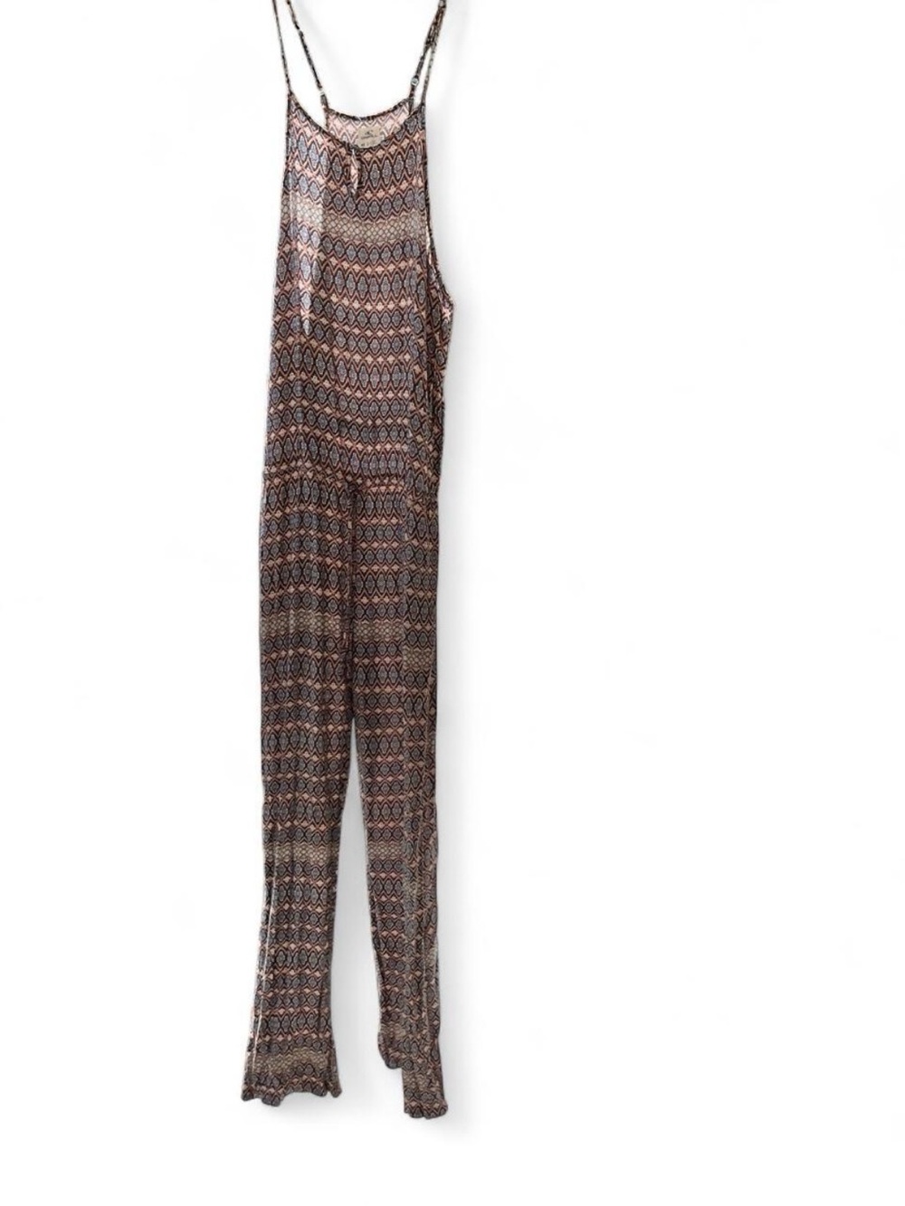 O'Neill Brown Multi-Pattern Strappy Geometric Jumpsuit